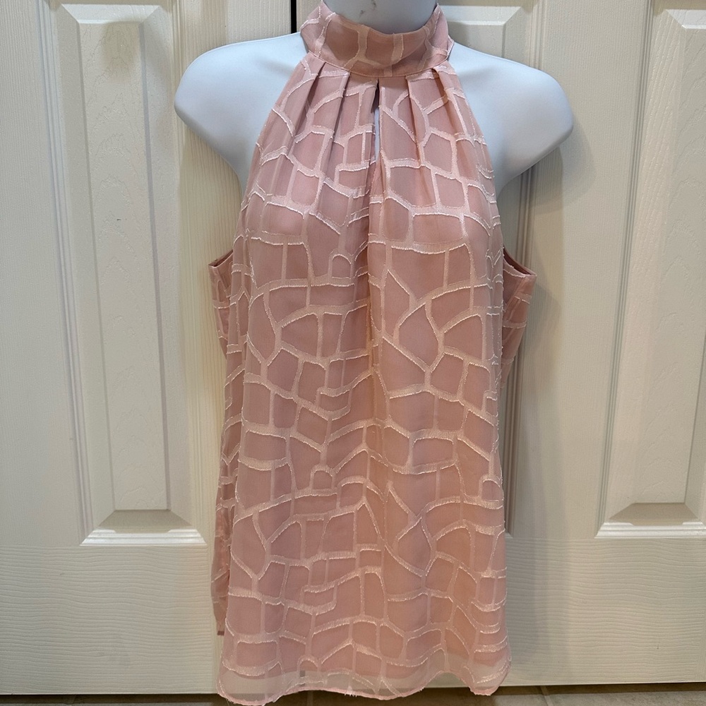 White House Black Market Blush Pink Halter Neck